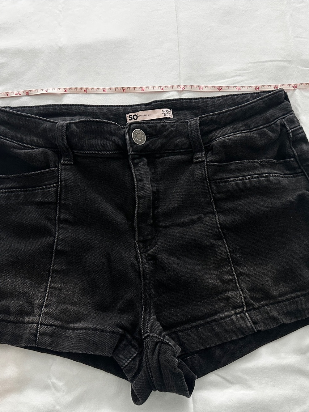 SO Black High-Waist Denim Shorts